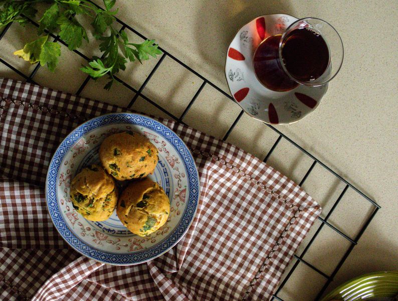 Jalapeño cornbread muffins warm and fresh